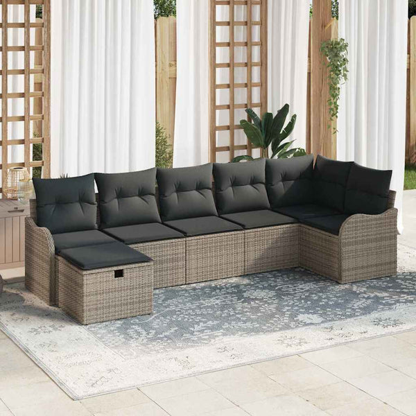 Tuin Sofa Set 7 Pcs En Crème 287,5 X 122,5 X 85 Cm