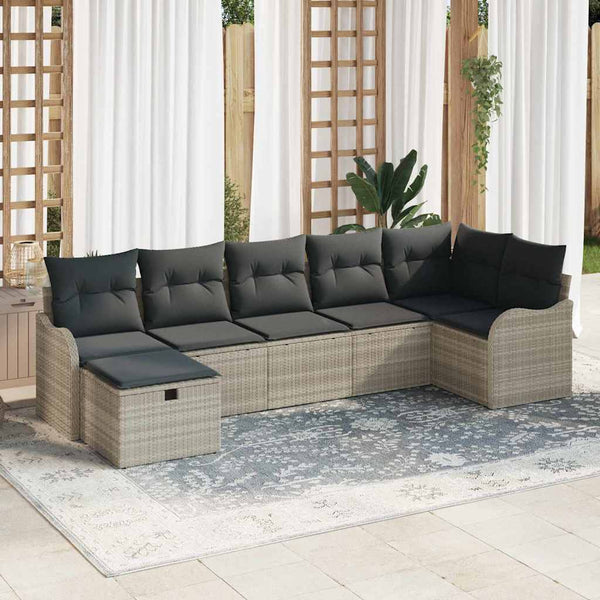 Tuin Sofa Set 7 Pcs En Crème 287,5 X 122,5 X 85 Cm