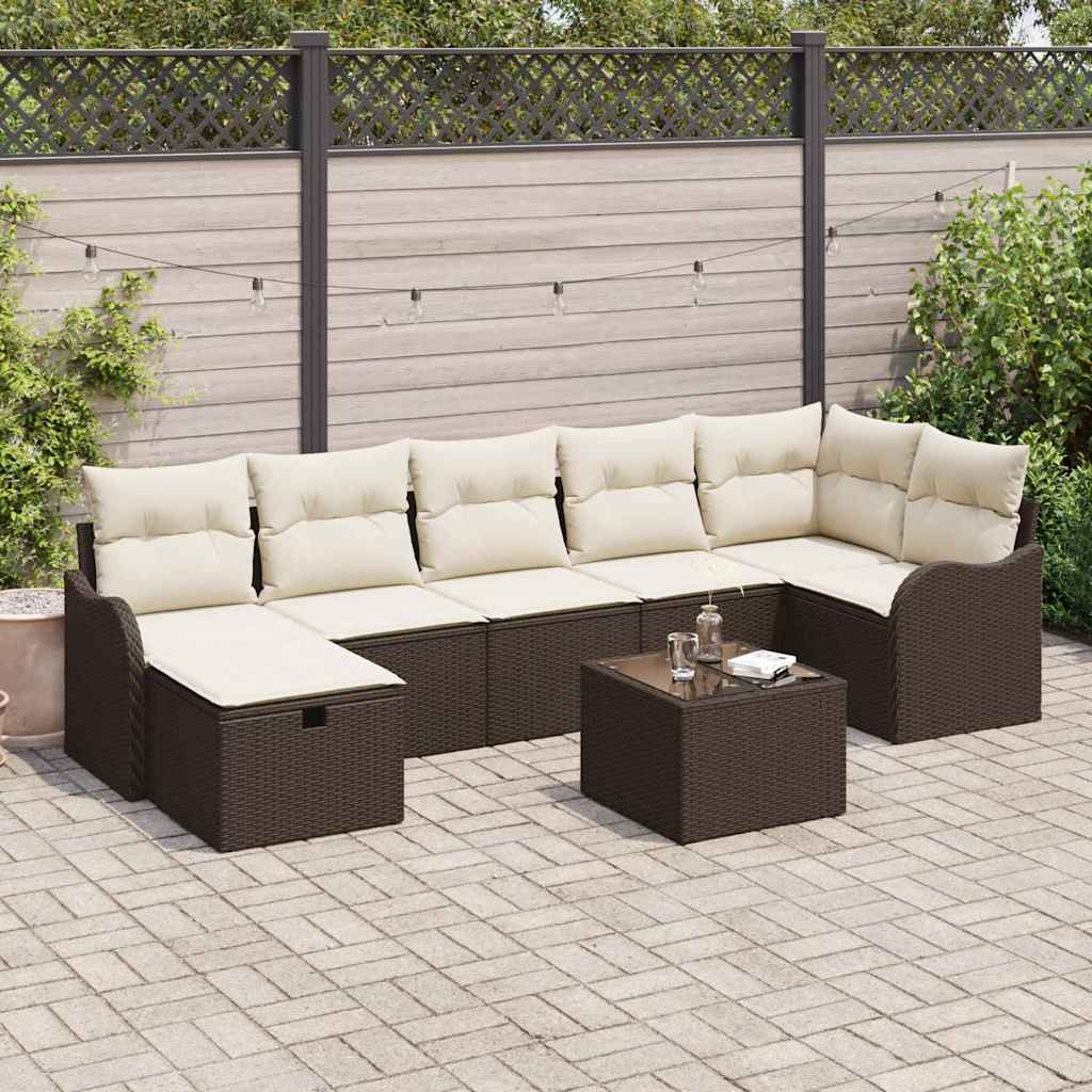 Tuin Sofa Set 7 Pcs En Crème 287,5 X 122,5 X 85 Cm