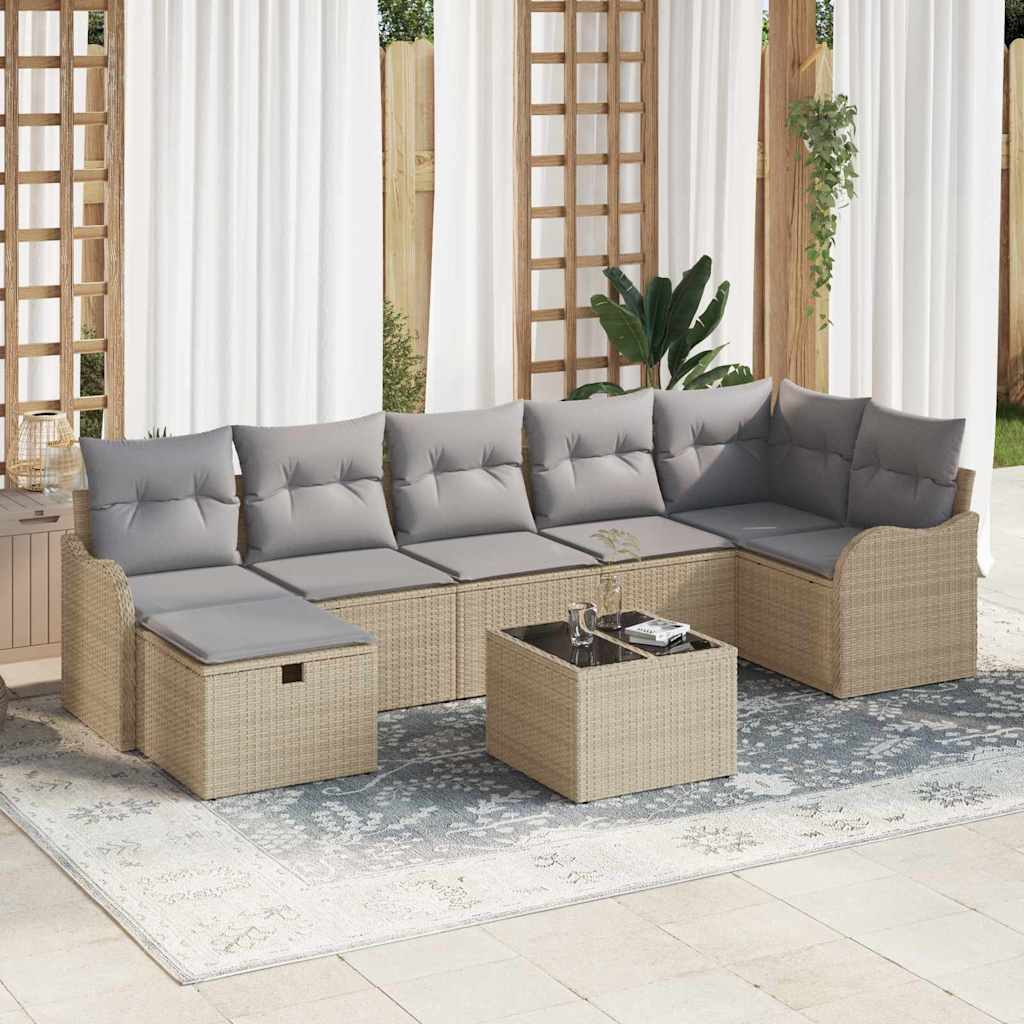 Tuin Sofa Set 7 Pcs En Crème 287,5 X 122,5 X 85 Cm