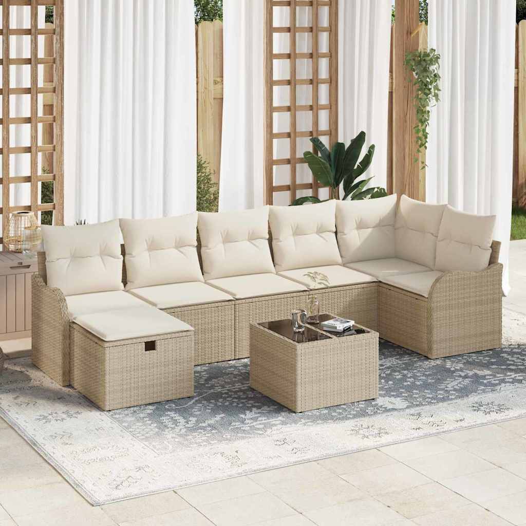 Tuin Sofa Set 7 Pcs En Crème 287,5 X 122,5 X 85 Cm