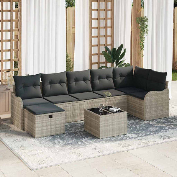 Tuin Sofa Set 7 Pcs En Crème 287,5 X 122,5 X 85 Cm