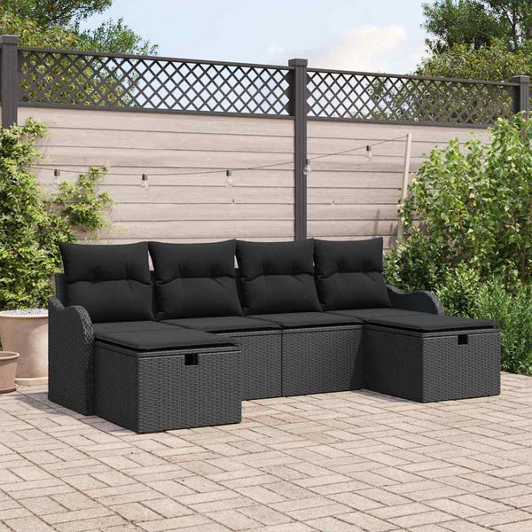 Tuin Sofa Set 6 Pcs En Crème 231 X 117 X 85 Cm Poly Riet