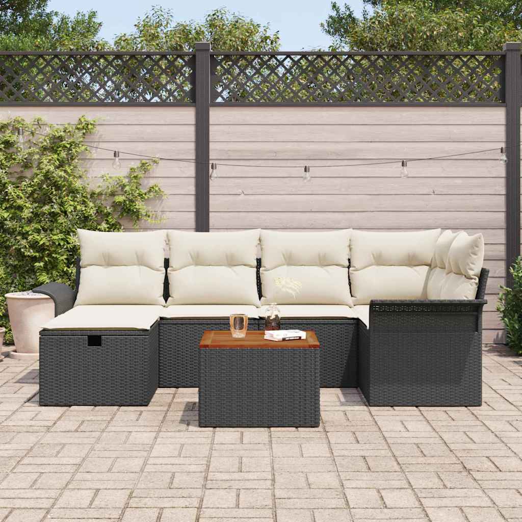 Tuin Sofa Set Met Kussen Met Opslag 7 Pcs Poly Riet