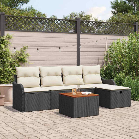 Tuin Sofa Set Met Kussen Met Opslag 6 Pcs Poly Riet