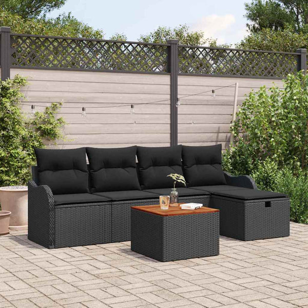Tuin Sofa Set Met Kussen Met Opslag 6 Pcs Poly Riet
