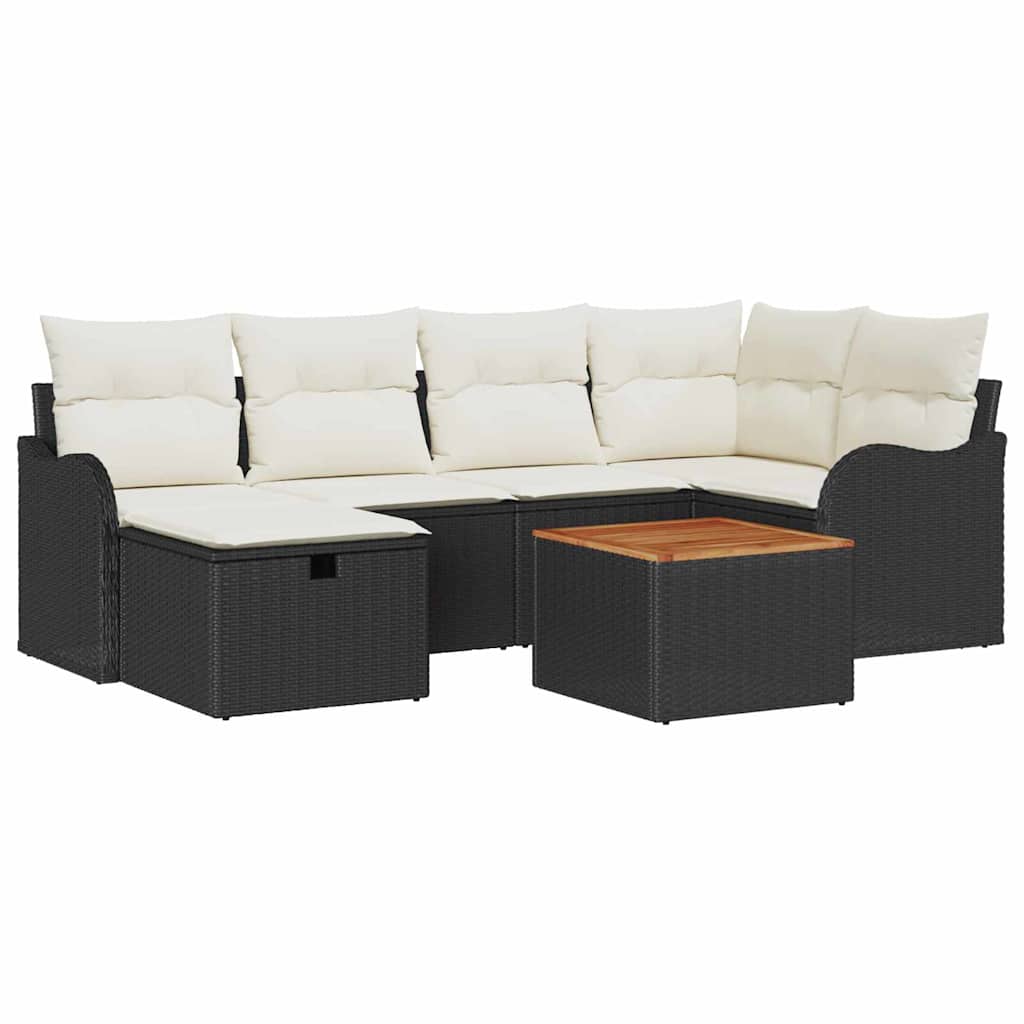 Tuin Sofa Set Met Kussen Met Opslag 7 Pcs Poly Riet