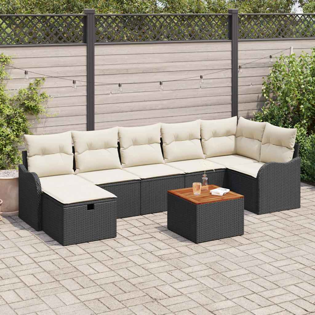 Tuin Sofa Set Met Kussen Met Opslag 8 Pcs Poly Riet