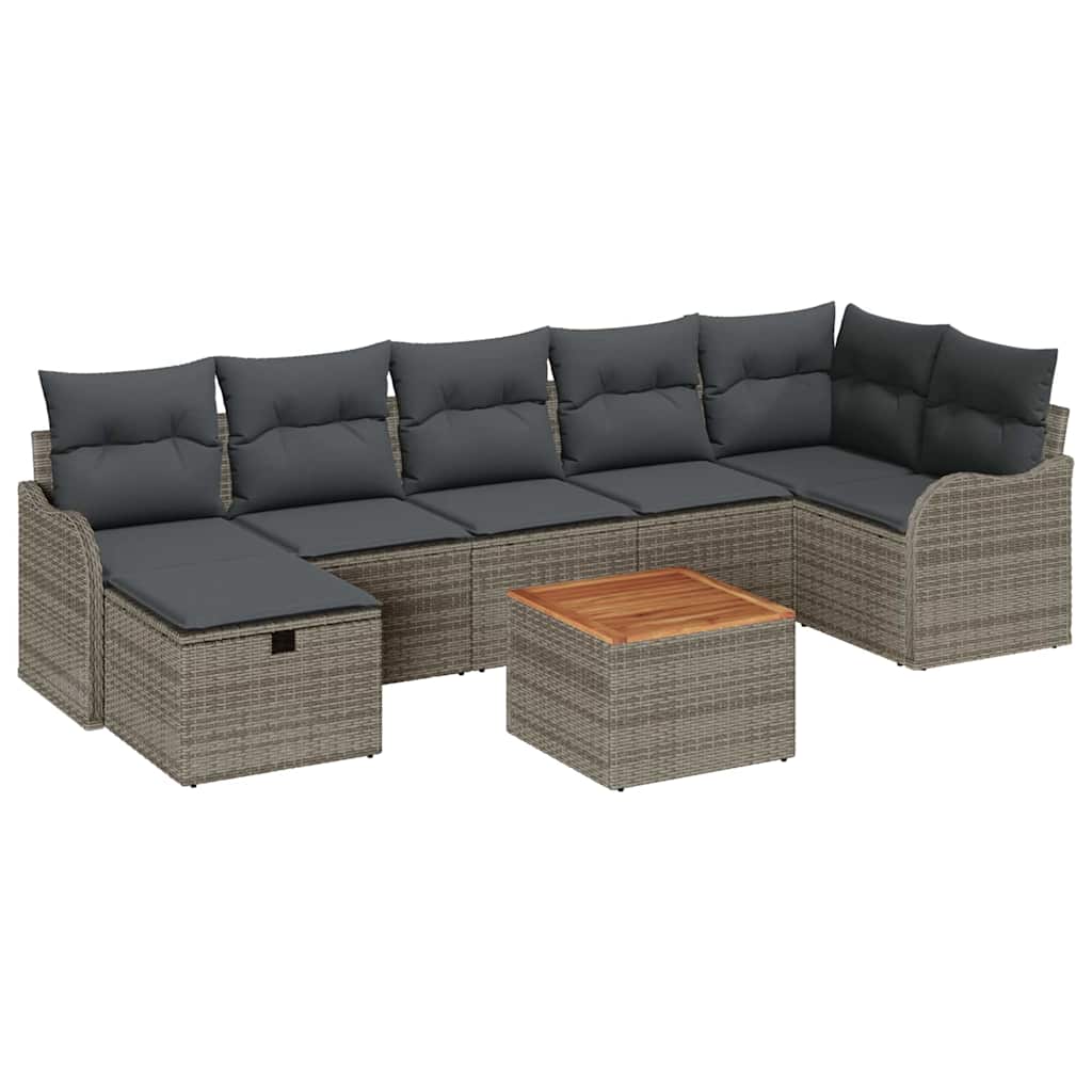Tuin Sofa Set Met Kussen Met Opslag 8 Pcs Poly Riet