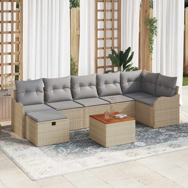 Tuin Sofa Set Met Kussen Met Opslag 8 Pcs Poly Riet
