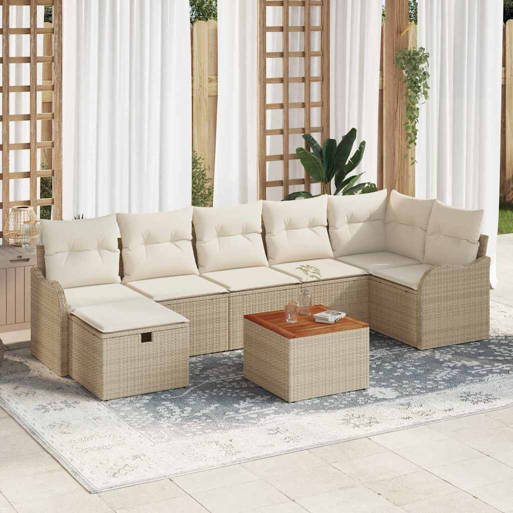 Tuin Sofa Set Met Kussen Met Opslag 8 Pcs Poly Riet