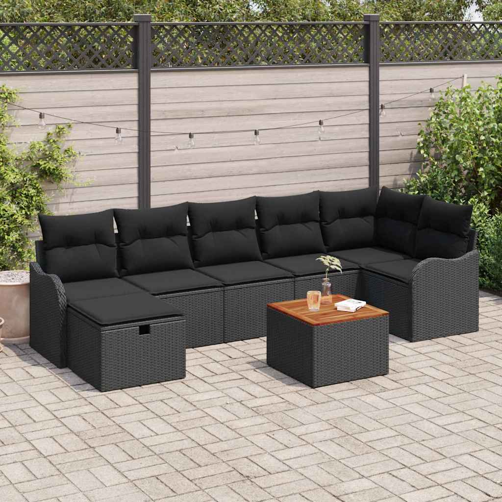 Tuin Sofa Set Met Kussen Met Opslag 8 Pcs Poly Riet