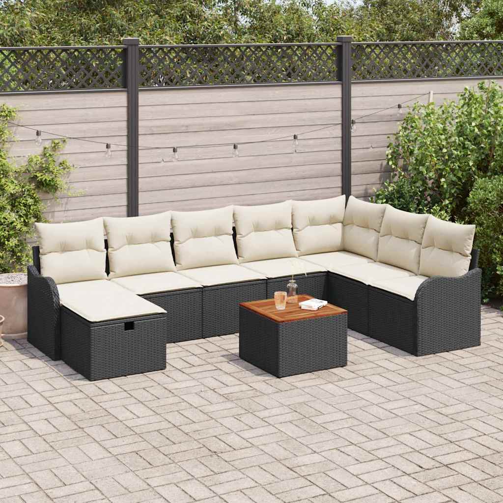 Tuin Sofa Set Met Kussen Met Opslag 9 Pcs Poly Riet