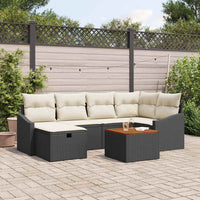 Tuin Sofa Set Met Kussen Met Opslag 7 Pcs Poly Riet