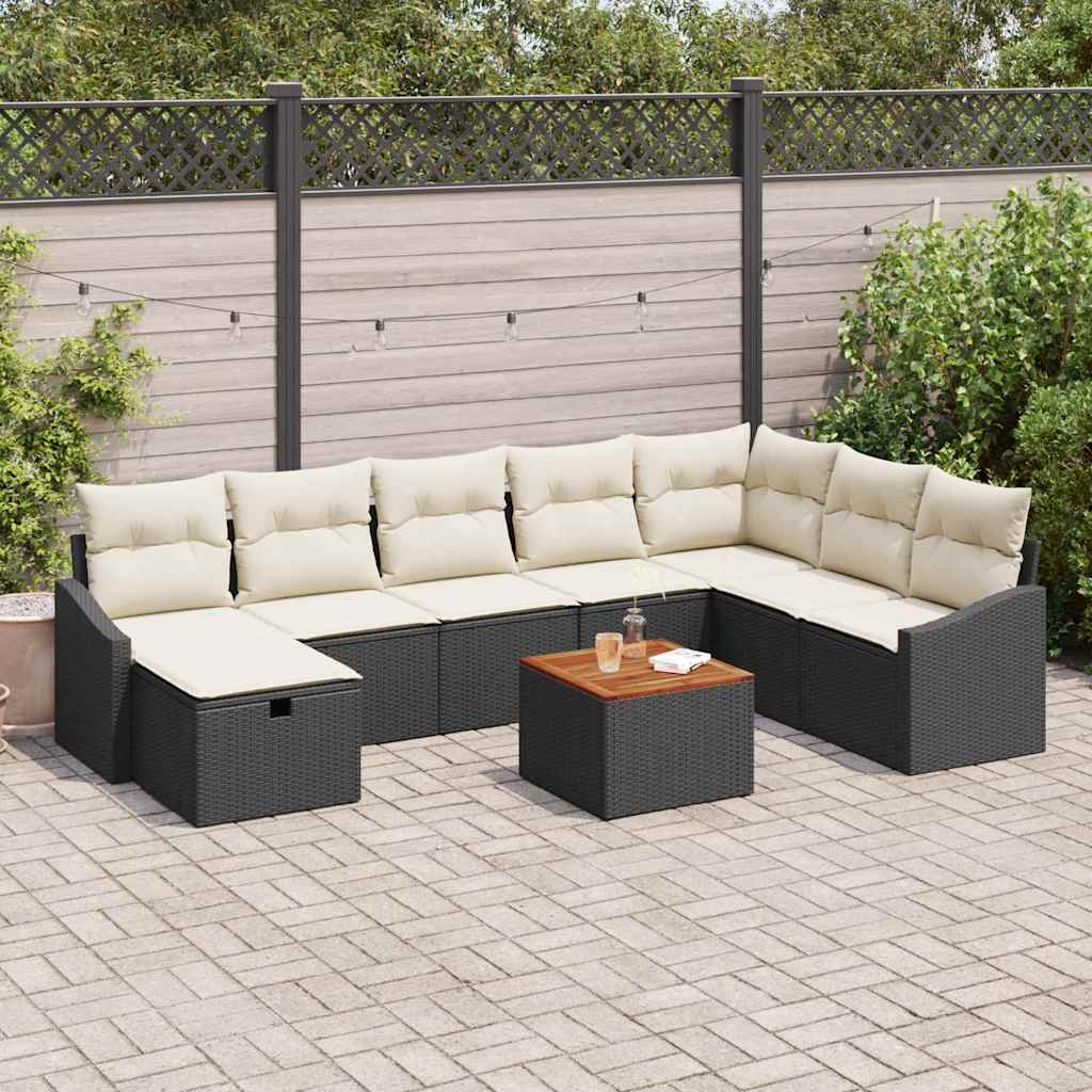 Tuin Sofa Set Met Kussen Met Opslag 9 Pcs Poly Riet
