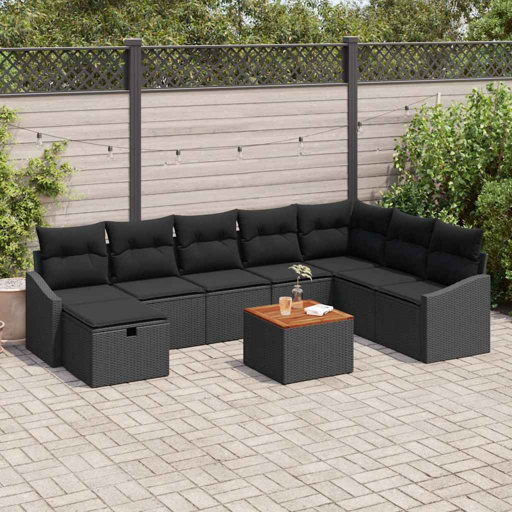 Tuin Sofa Set Met Kussen Met Opslag 9 Pcs Poly Riet