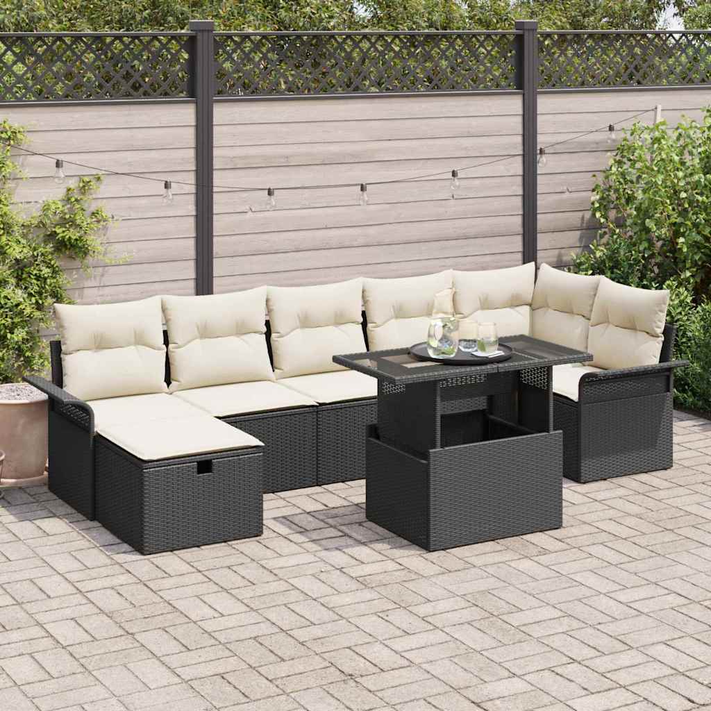 Tuin Sofa Set Met Kussen Met Opslag 8 Pcs Poly Riet