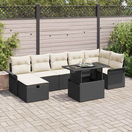 Tuin Sofa Set Met Kussen Met Opslag 8 Pcs Poly Riet