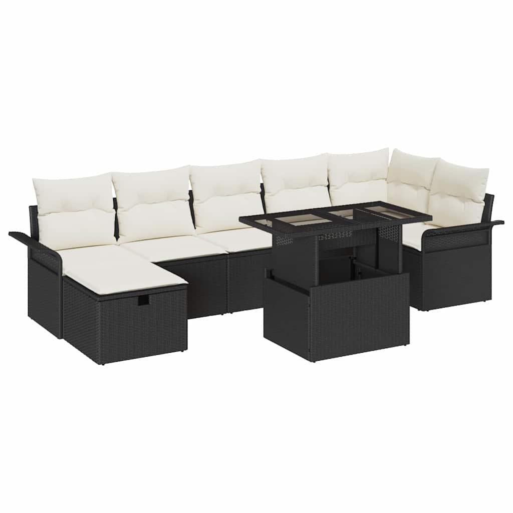 Tuin Sofa Set Met Kussen Met Opslag 8 Pcs Poly Riet