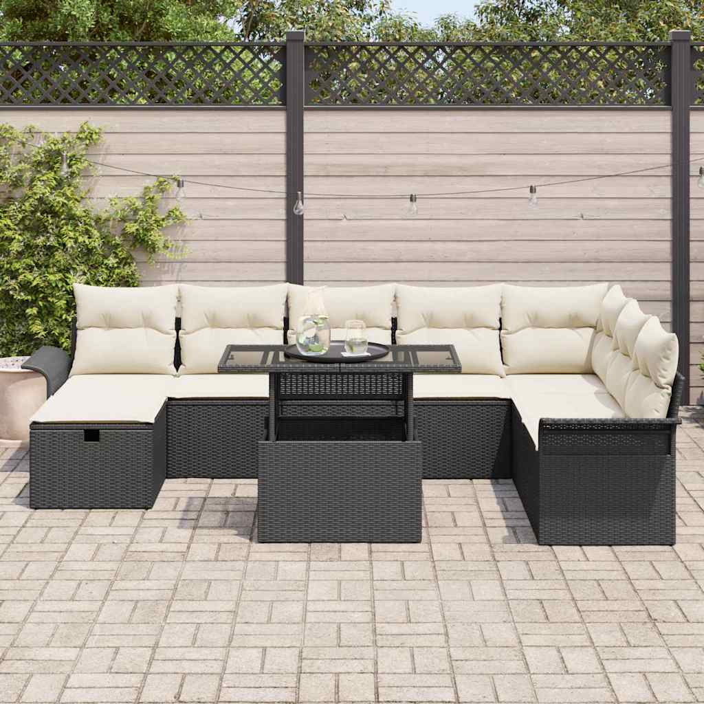 Tuin Sofa Set Met Kussen Met Opslag 9 Pcs Poly Riet