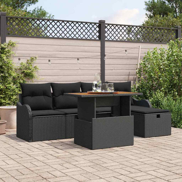 Tuin Sofa Set Met Kussen Met Opslag 6 Pcs Poly Riet