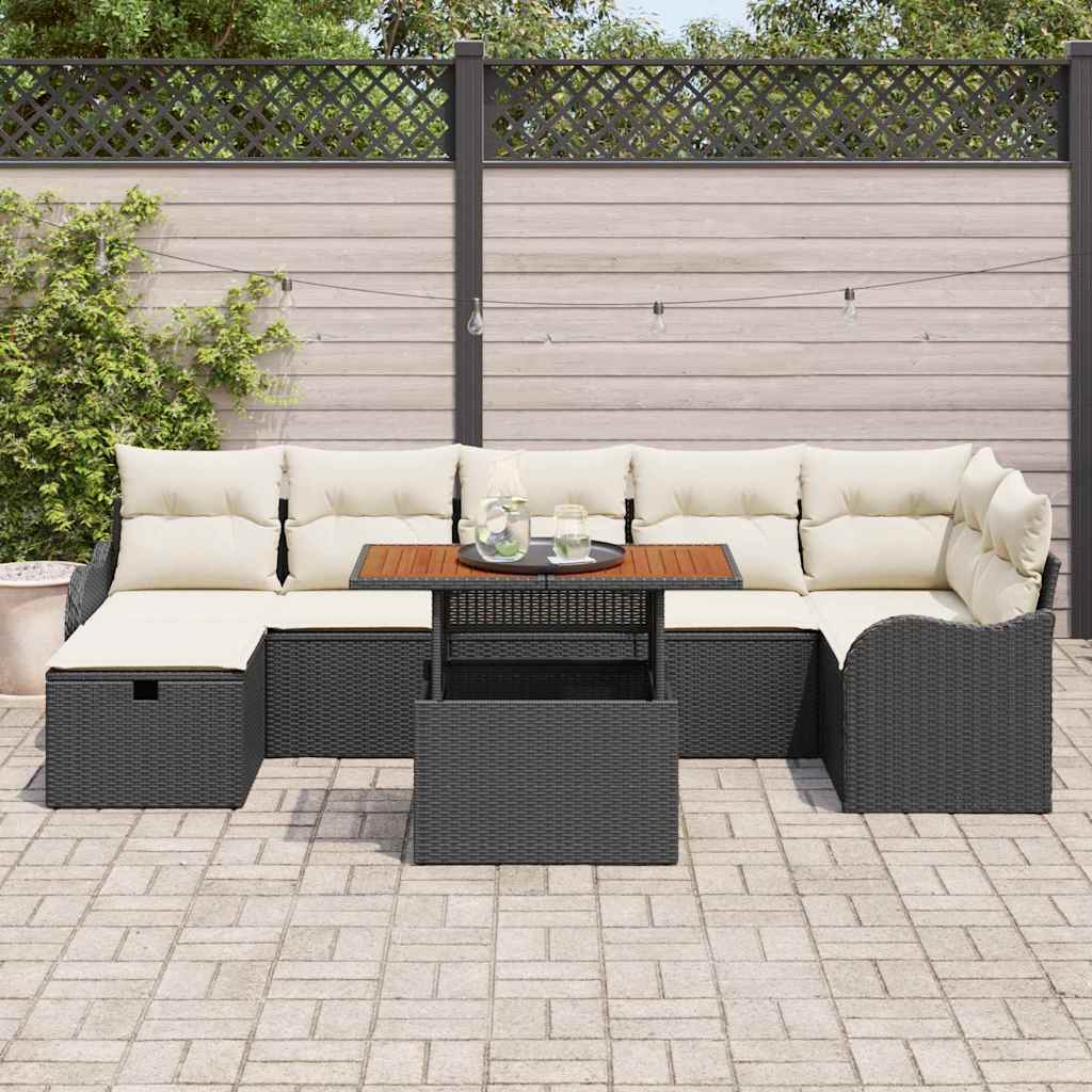Tuin Sofa Set Met Kussen Met Opslag 8 Pcs Poly Riet