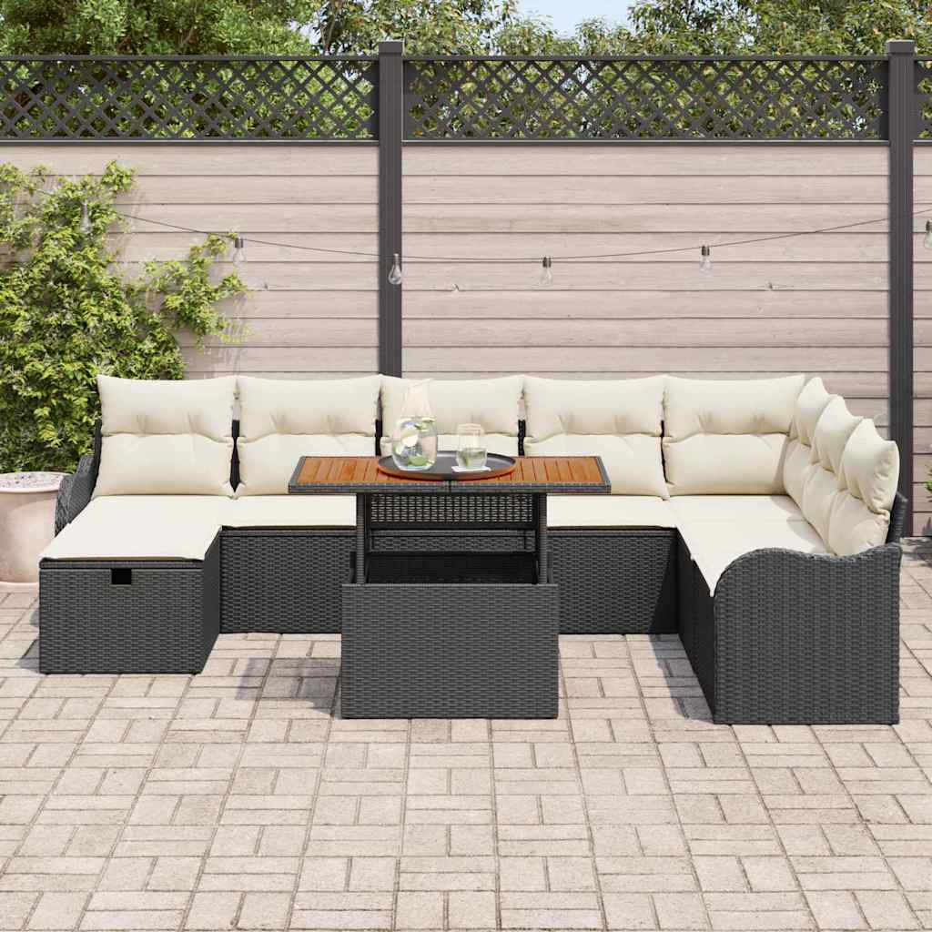 Tuin Sofa Set Met Kussen Met Opslag 9 Pcs Poly Riet