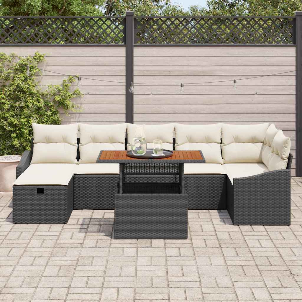 Tuin Sofa Set Met Kussen Met Opslag 8 Pcs Poly Riet