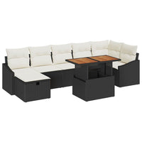 Tuin Sofa Set Met Kussen Met Opslag 8 Pcs Poly Riet