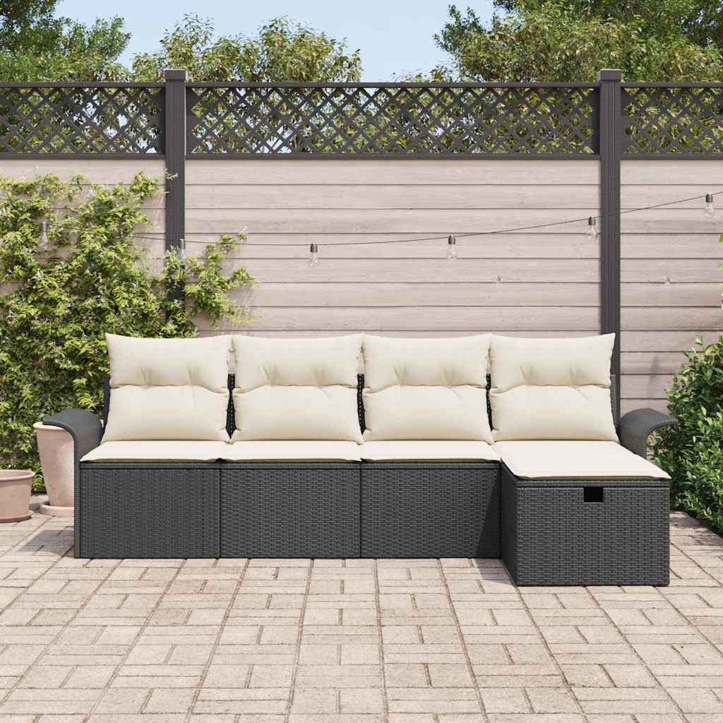 Tuin Sofa Set Met Kussen Met Opslag 5 Pcs Poly Riet
