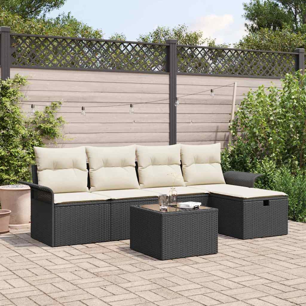 Tuin Sofa Set Met Kussen Met Opslag 5 Pcs Poly Riet
