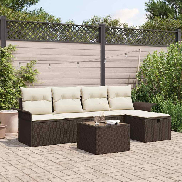 Tuin Sofa Set Met Kussen Met Opslag 5 Pcs Poly Riet