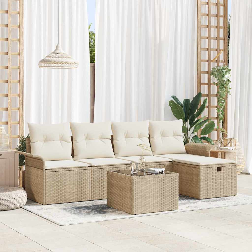 Tuin Sofa Set Met Kussen Met Opslag 5 Pcs Poly Riet