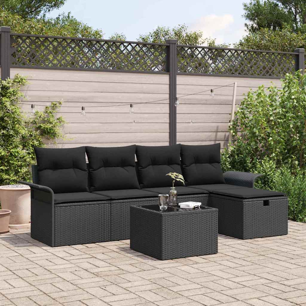 Tuin Sofa Set Met Kussen Met Opslag 5 Pcs Poly Riet