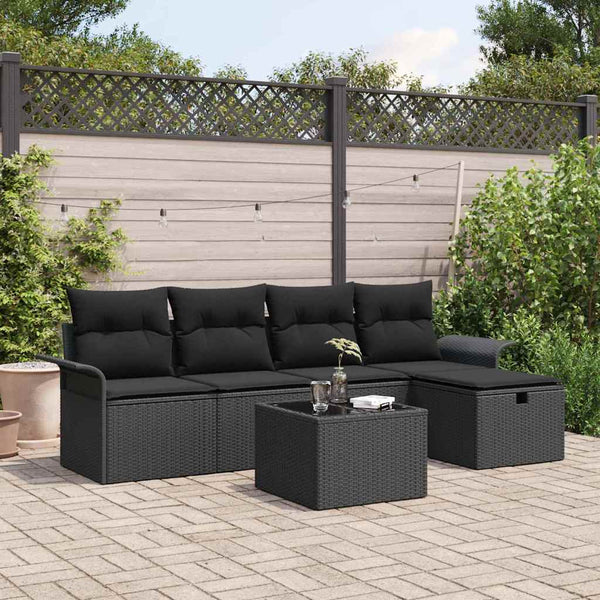 Tuin Sofa Set Met Kussen Met Opslag 5 Pcs Poly Riet