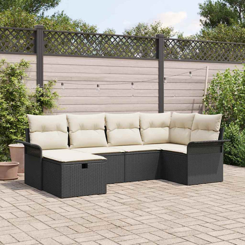 Tuin Sofa Set Met Kussen Met Opslag 6 Pcs Poly Riet