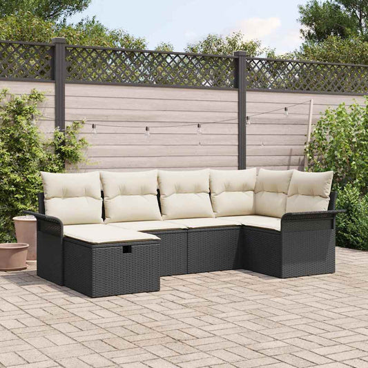 Tuin Sofa Set Met Kussen Met Opslag 6 Pcs Poly Riet