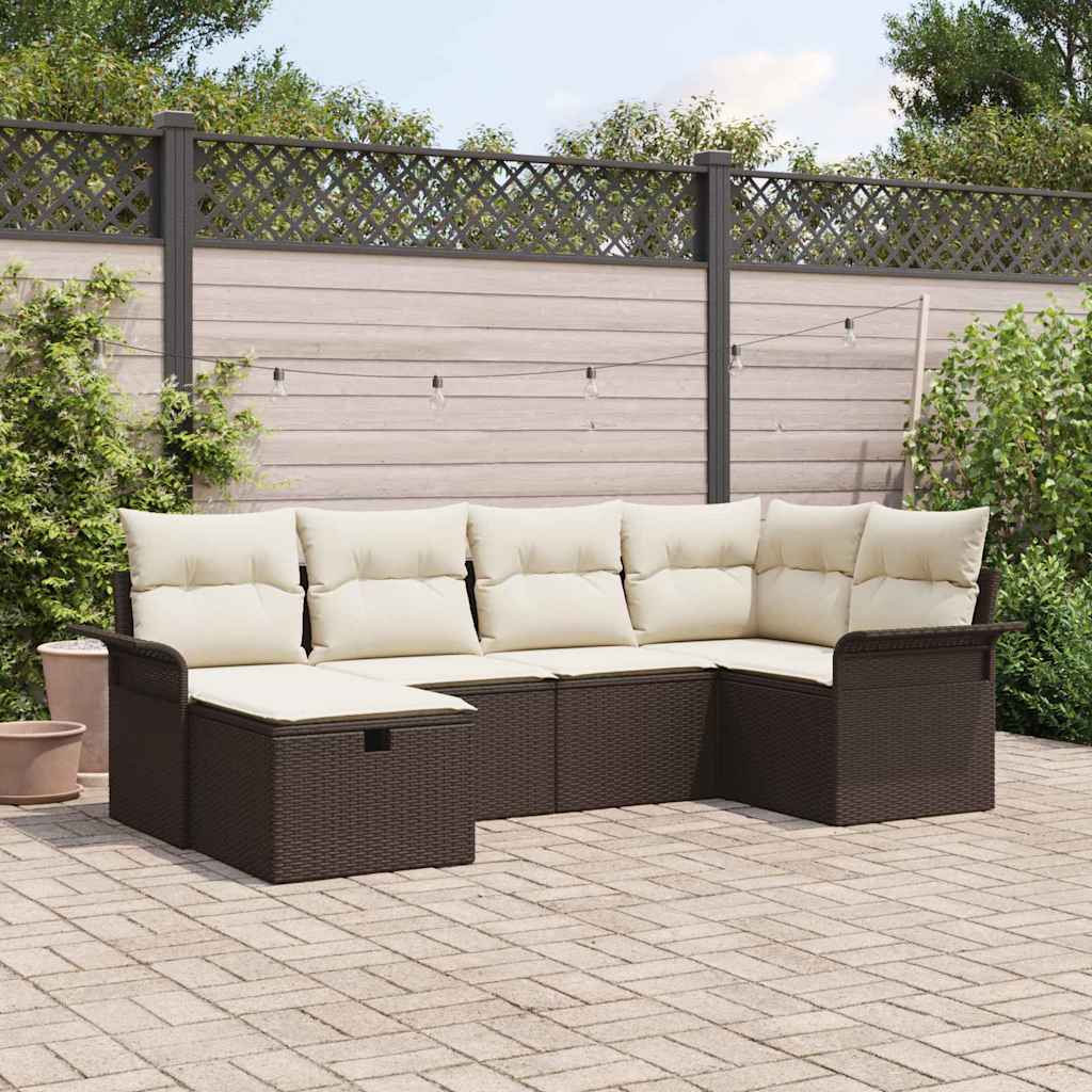 Tuin Sofa Set Met Kussen Met Opslag 6 Pcs Poly Riet