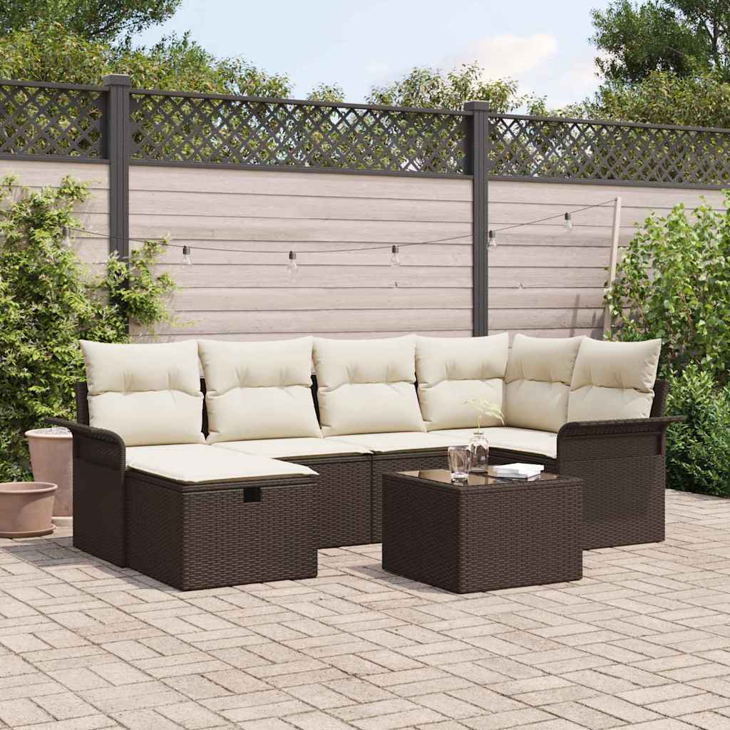 Tuin Sofa Set Met Kussen Met Opslag 6 Pcs Poly Riet