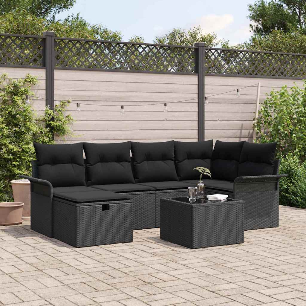 Tuin Sofa Set Met Kussen Met Opslag 6 Pcs Poly Riet
