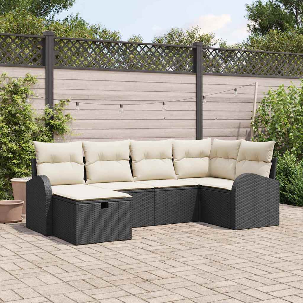 Tuin Sofa Set Met Kussen Met Opslag 6 Pcs Poly Riet