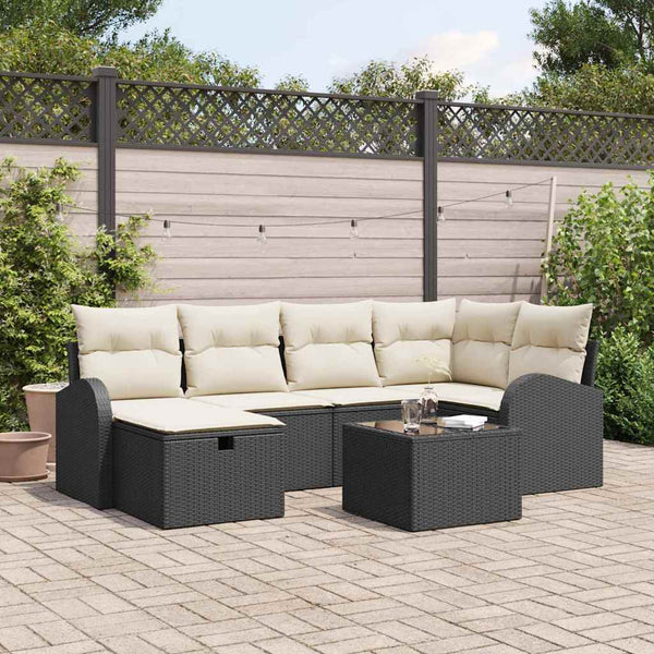 Tuin Sofa Set Met Kussen Met Opslag 6 Pcs Poly Riet
