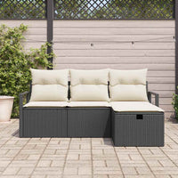 Tuin Sofa Set Met Kussen Met Opslag 4 Pcs Poly Riet