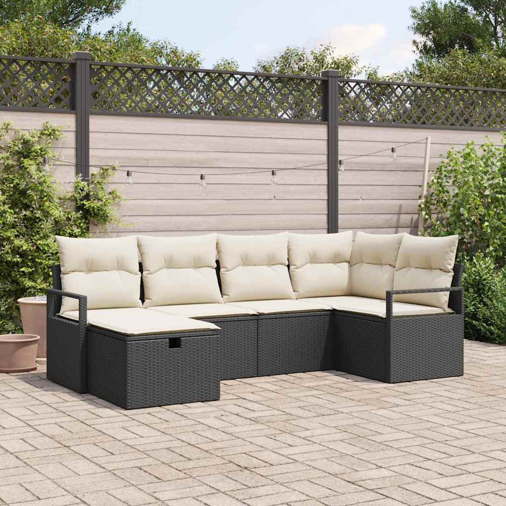 Tuin Sofa Set Met Kussen Met Opslag 6 Pcs Poly Riet
