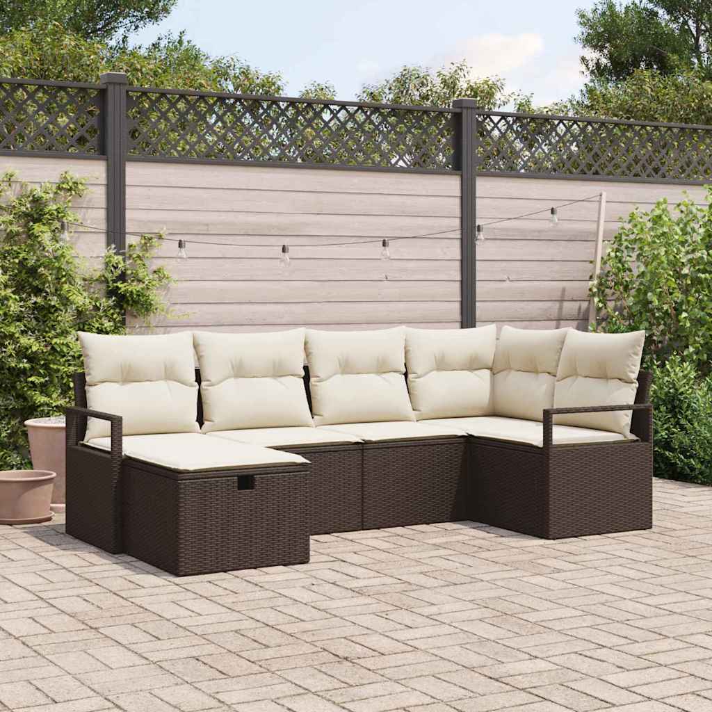 Tuin Sofa Set Met Kussen Met Opslag 6 Pcs Poly Riet
