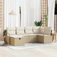 Tuin Sofa Set Met Kussen Met Opslag 6 Pcs Poly Riet