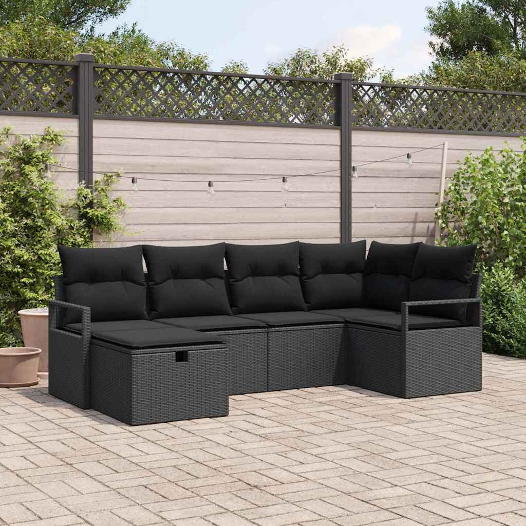 Tuin Sofa Set Met Kussen Met Opslag 6 Pcs Poly Riet