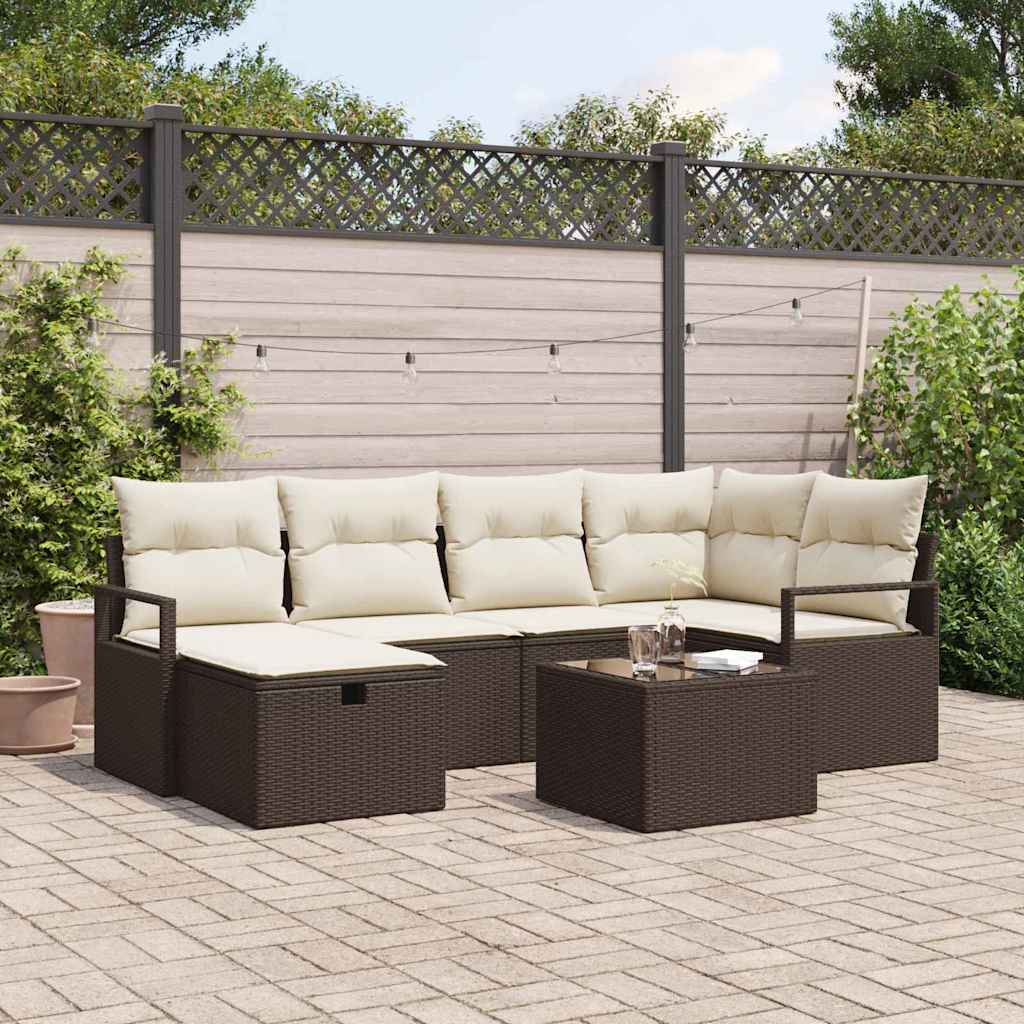 Tuin Sofa Set Met Kussen Met Opslag 6 Pcs Poly Riet
