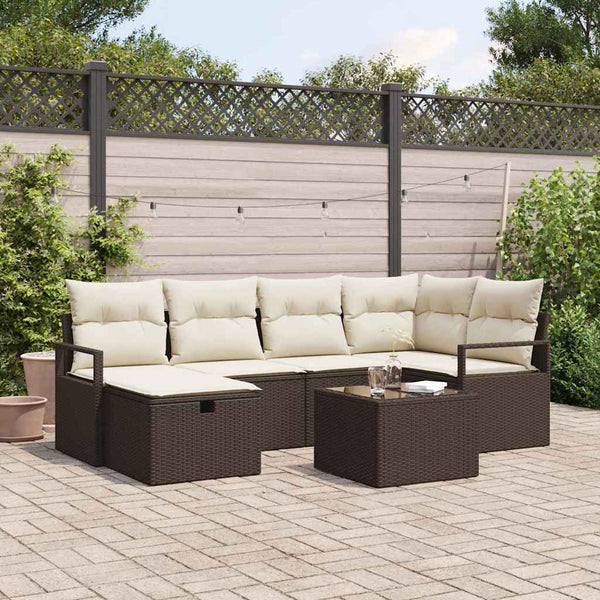 Tuin Sofa Set Met Kussen Met Opslag 6 Pcs Poly Riet