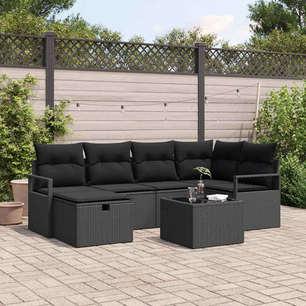 Tuin Sofa Set Met Kussen Met Opslag 6 Pcs Poly Riet